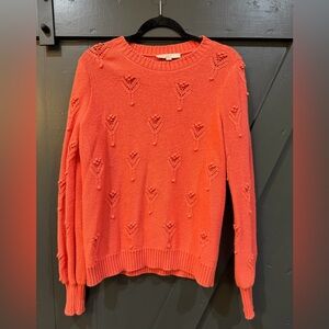 LOFT  Coral Crew Neck Sweater